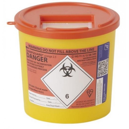 SHARPSGUARDÂ® orange Bin 2.5Ltr(DD472OL)