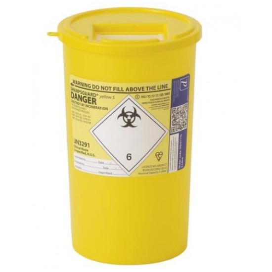 SHARPSGUARDÂ® Yellow Bin 5Ltr(DD471YL)