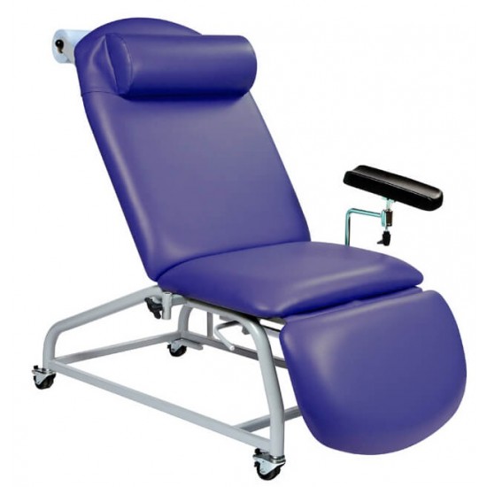 Fixed Height Reclining Phlebotomy Chair - 4 Locking Castors ,Vinyl - Anti Bacterial , CODE :-MMCHR010